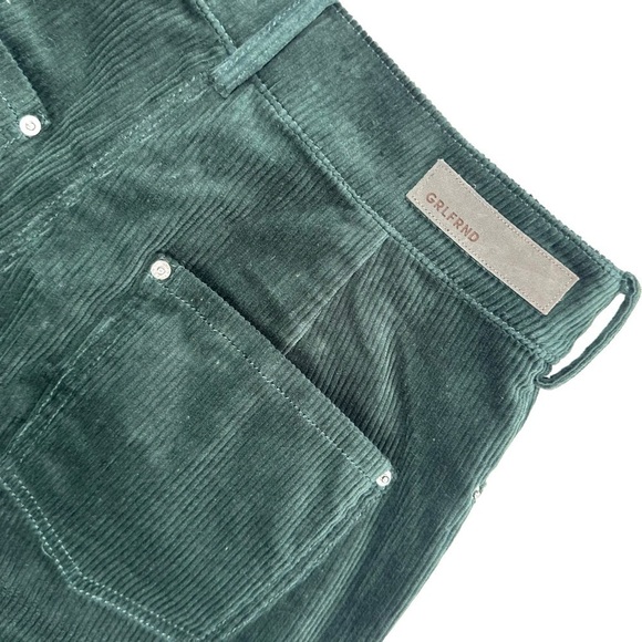 GRLFRND green corduroy Bobby high-waist button fly crop pants Revolve XS - Picture 9 of 16